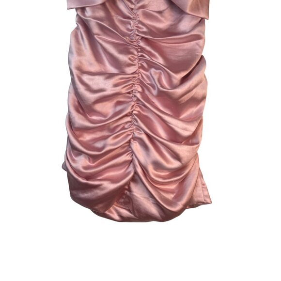2/$30 NWT Princess Polly Pink Size 0 Ruched Satin Bow Mini Dress - Picture 15 of 16